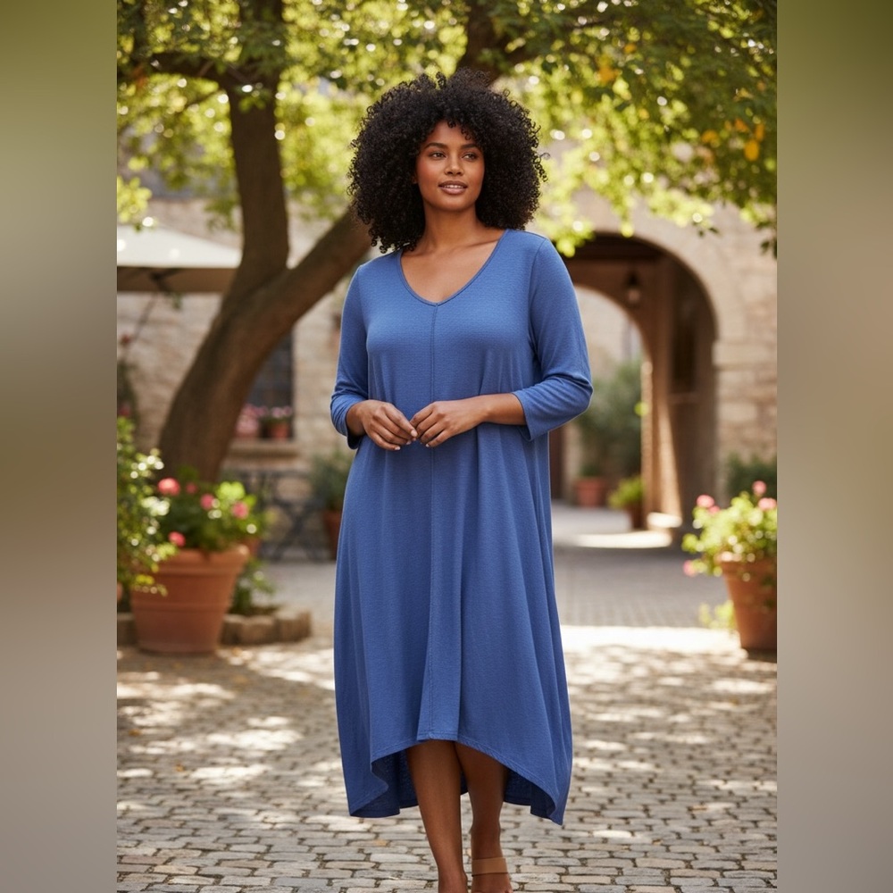 Habitat Clothing Linen Long Sleeve Casual Dress